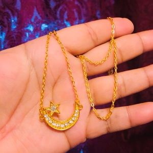 🌙 moon ⭐️ star necklace For woman 18k gold filled